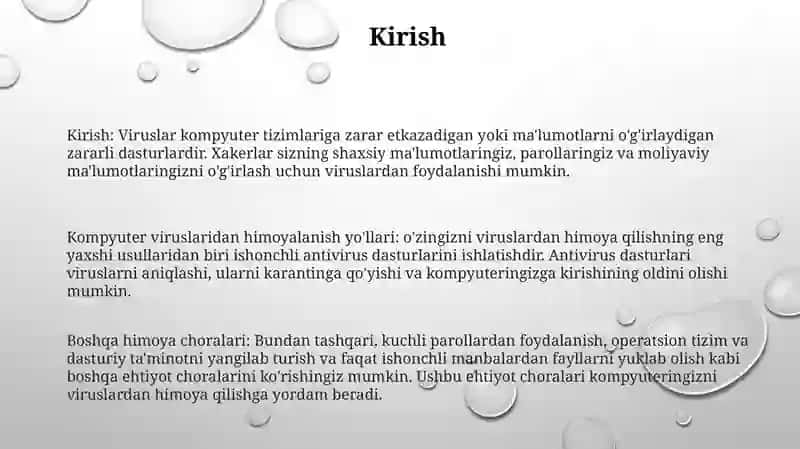 Kompyuter Viruslaridan Himoyalanish Vositalari 2