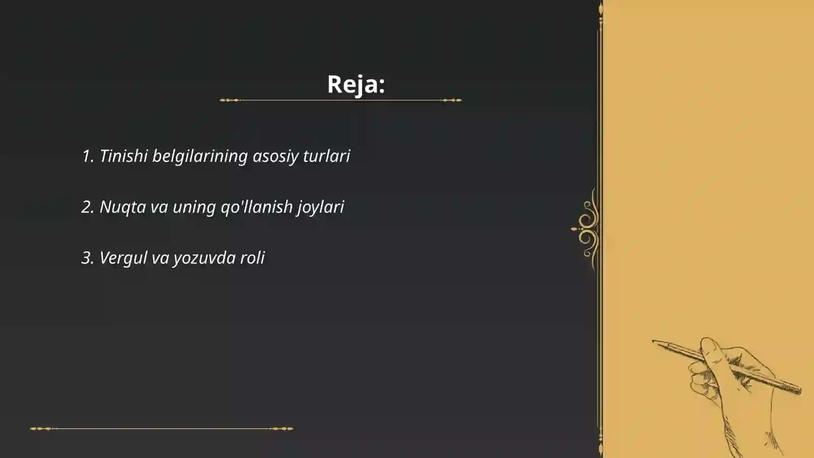 Tinish belgilarining qôllanish ôrniga kôra turlari 2