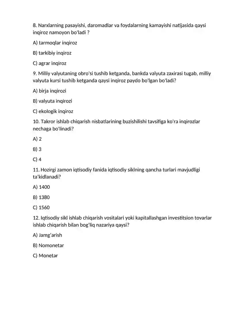Iqtisodiy Sikl Fazalari 2