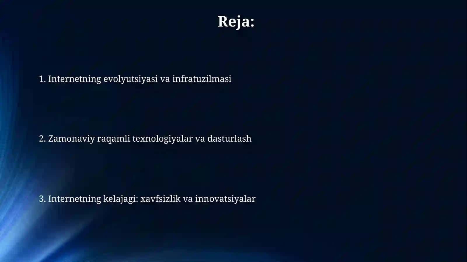 INTERNET TEXNOLOGIYALARI 2