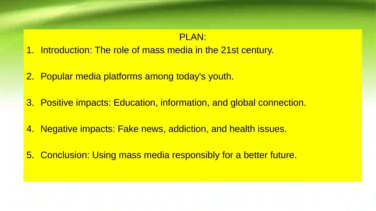 Mass Media and Today's Youth 2