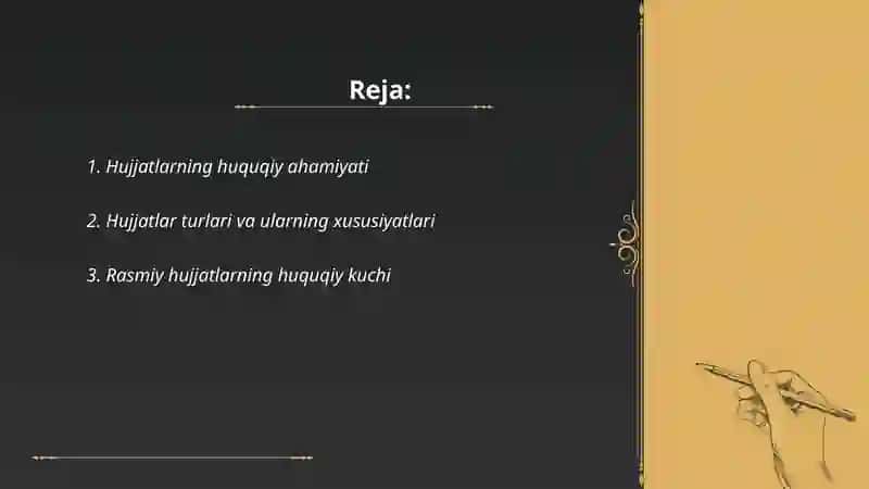 Hujjat va ularning xususiyatlari 2