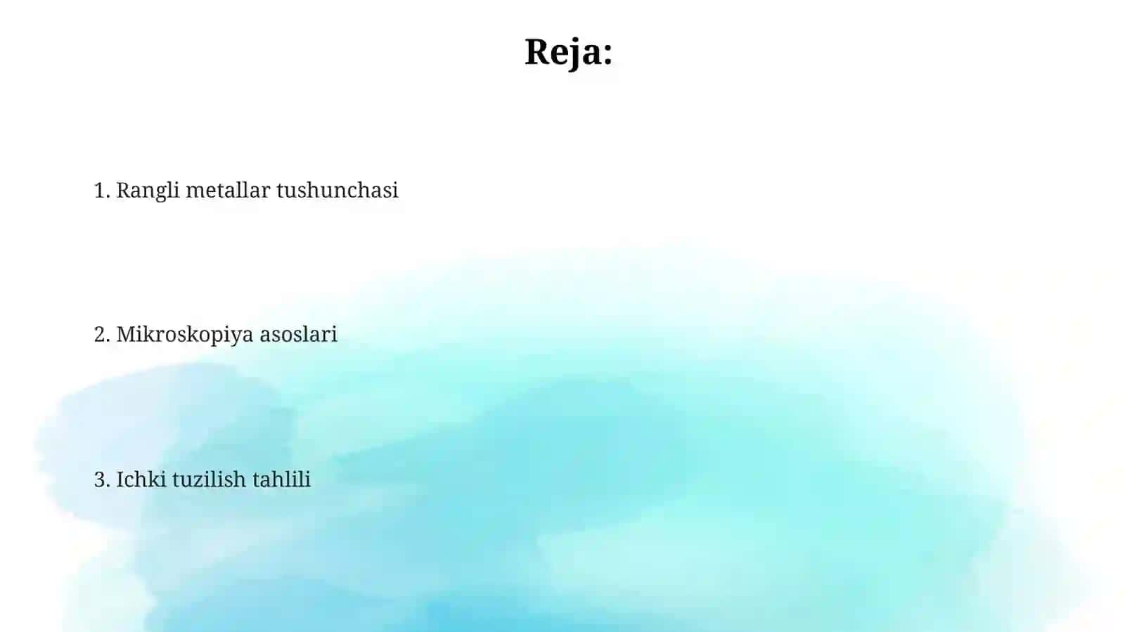 Ranglimetallarvaularningichkituzilishinimikroskopdao'rganish 2