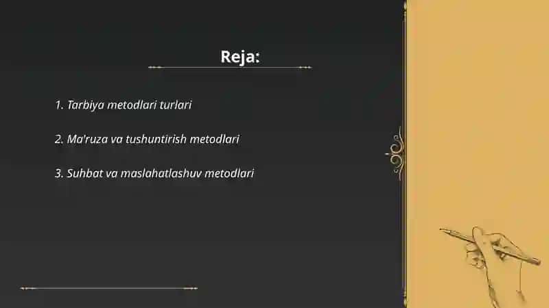 Tarbiya Metodlari va Vositalari 2