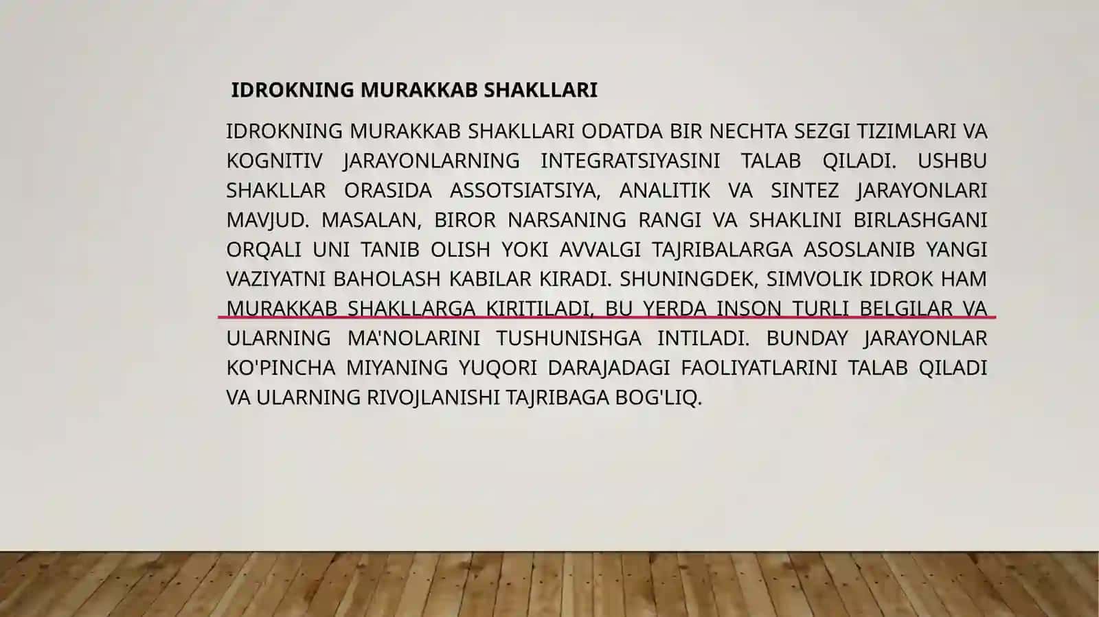 IDROKNING MURAKKAB SHAKILLARI VA O’RGANISH METODLARI 2
