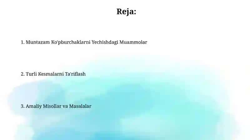 Muntazam ko'pburchaklarni Yechishdagi Muammolar 2