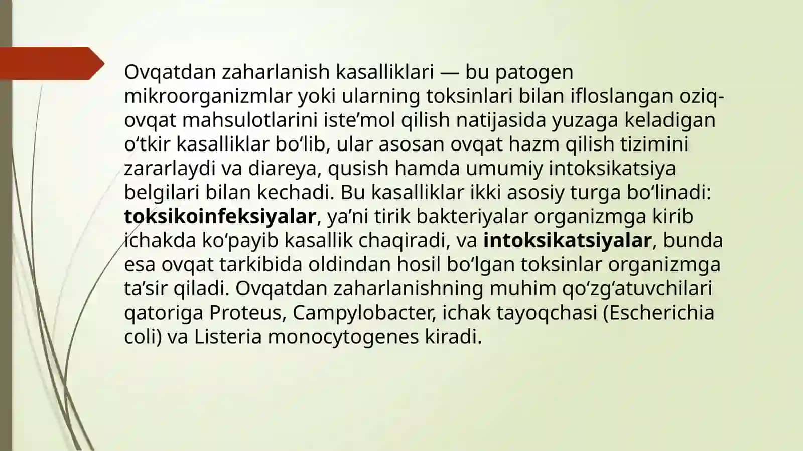 Ovqatdan zaharlanish kasalliklari 2