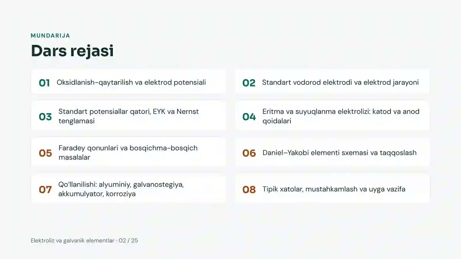 Elektroliz va galvanik elementlar 2
