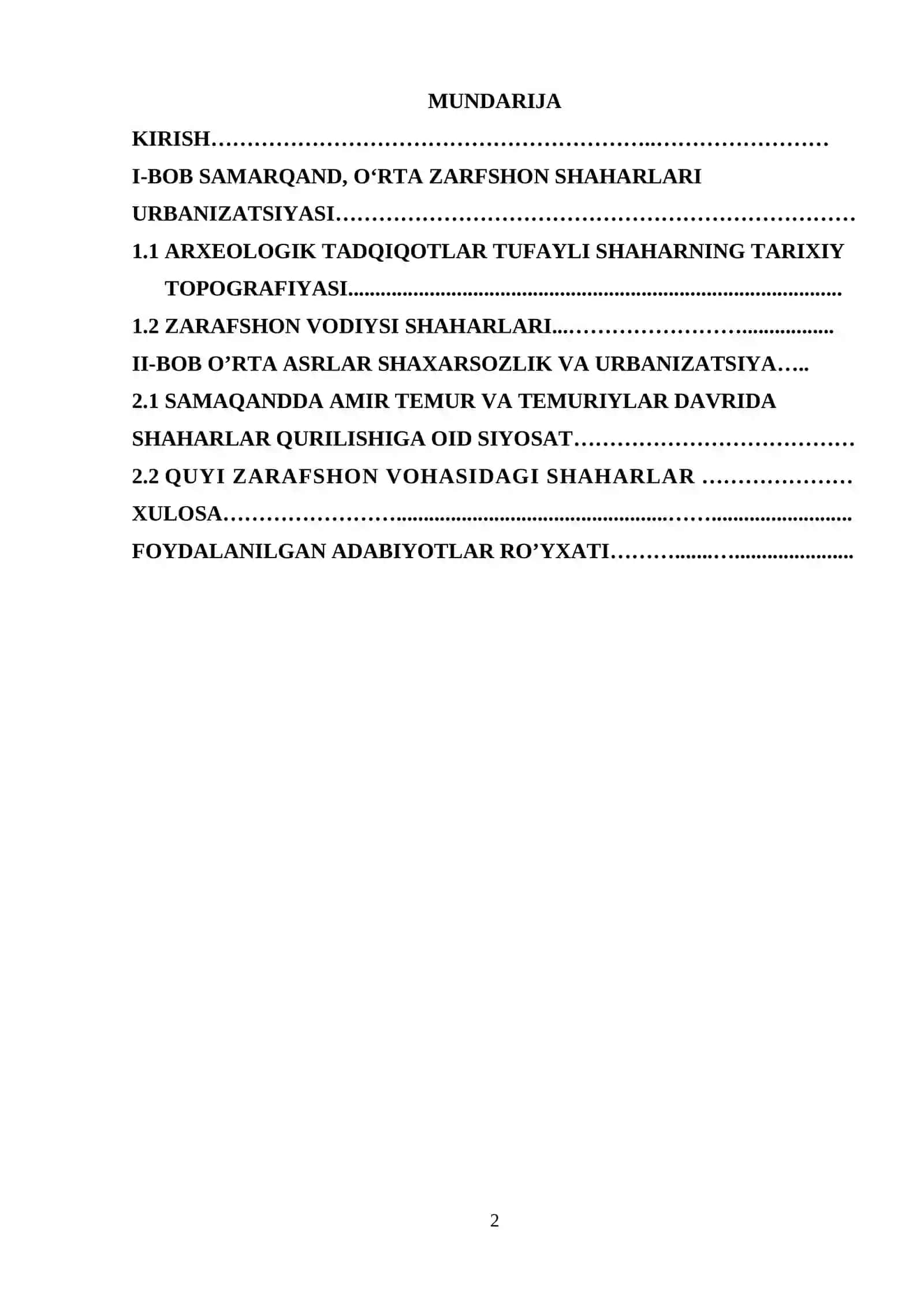 O‘rta Zarafshon shaharlari urbanizatsiyasi 2