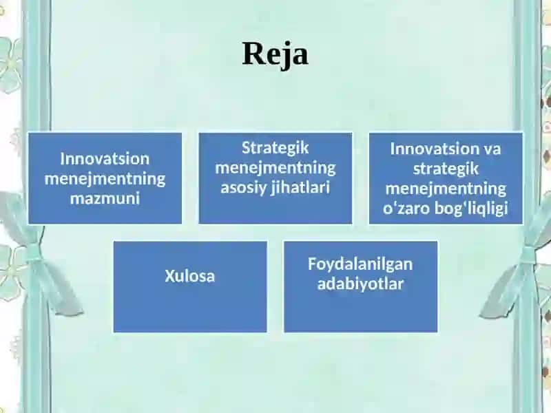 Innovatsion va Stratejik Menejmentning Mazmuni 2