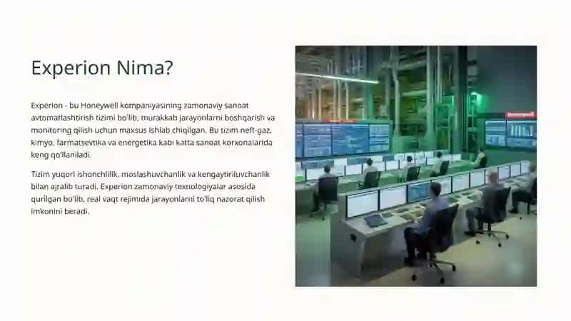Experion Sistemasining Ishchi Bloklari 2