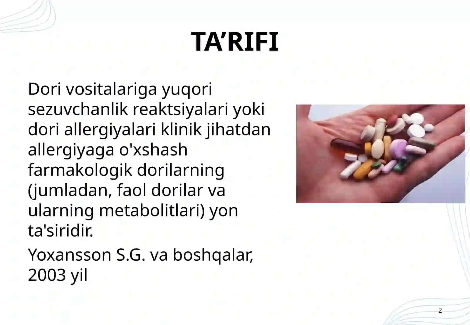 Dori vositalariga allergiya 2