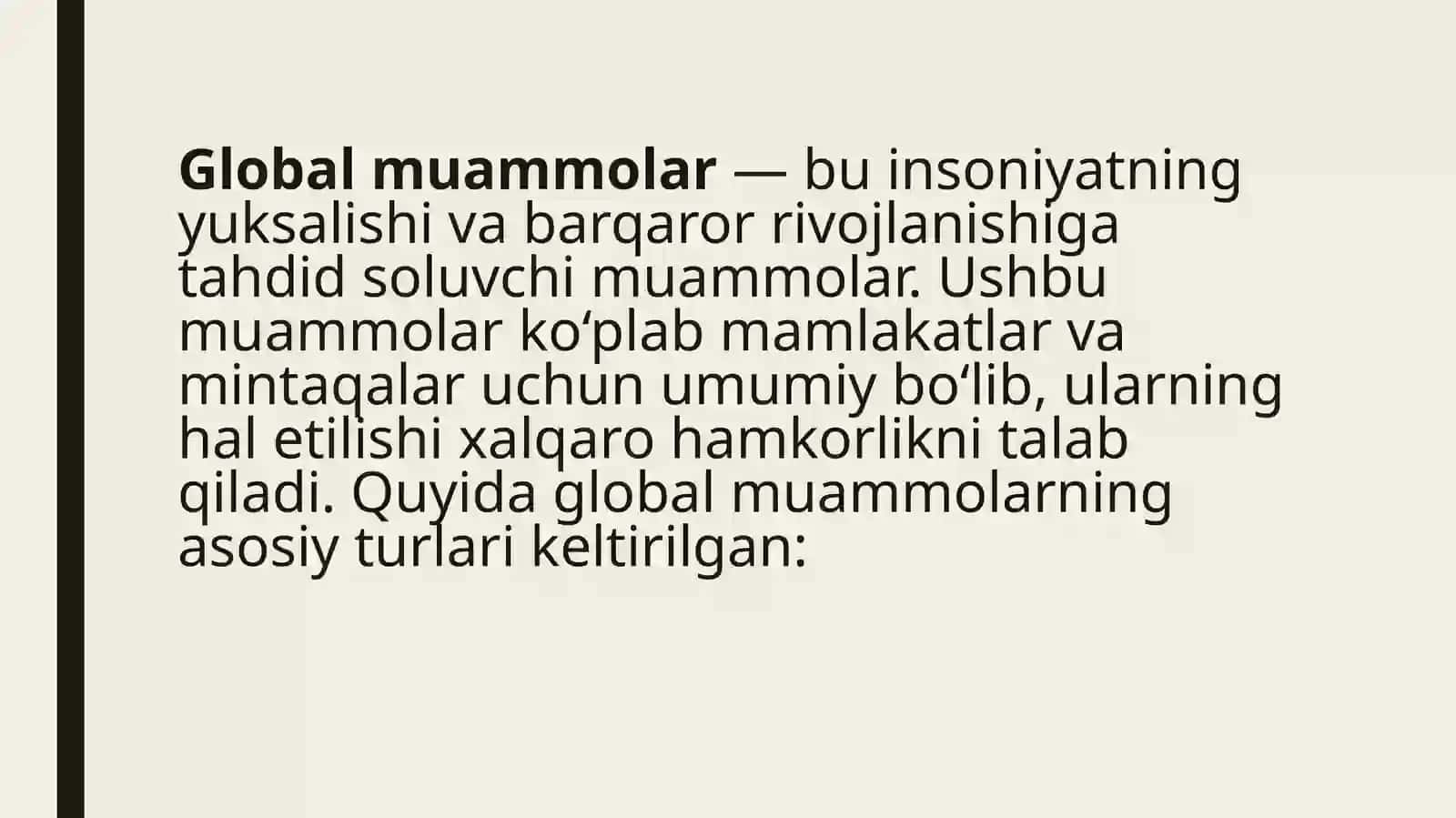 Global muammoar 2