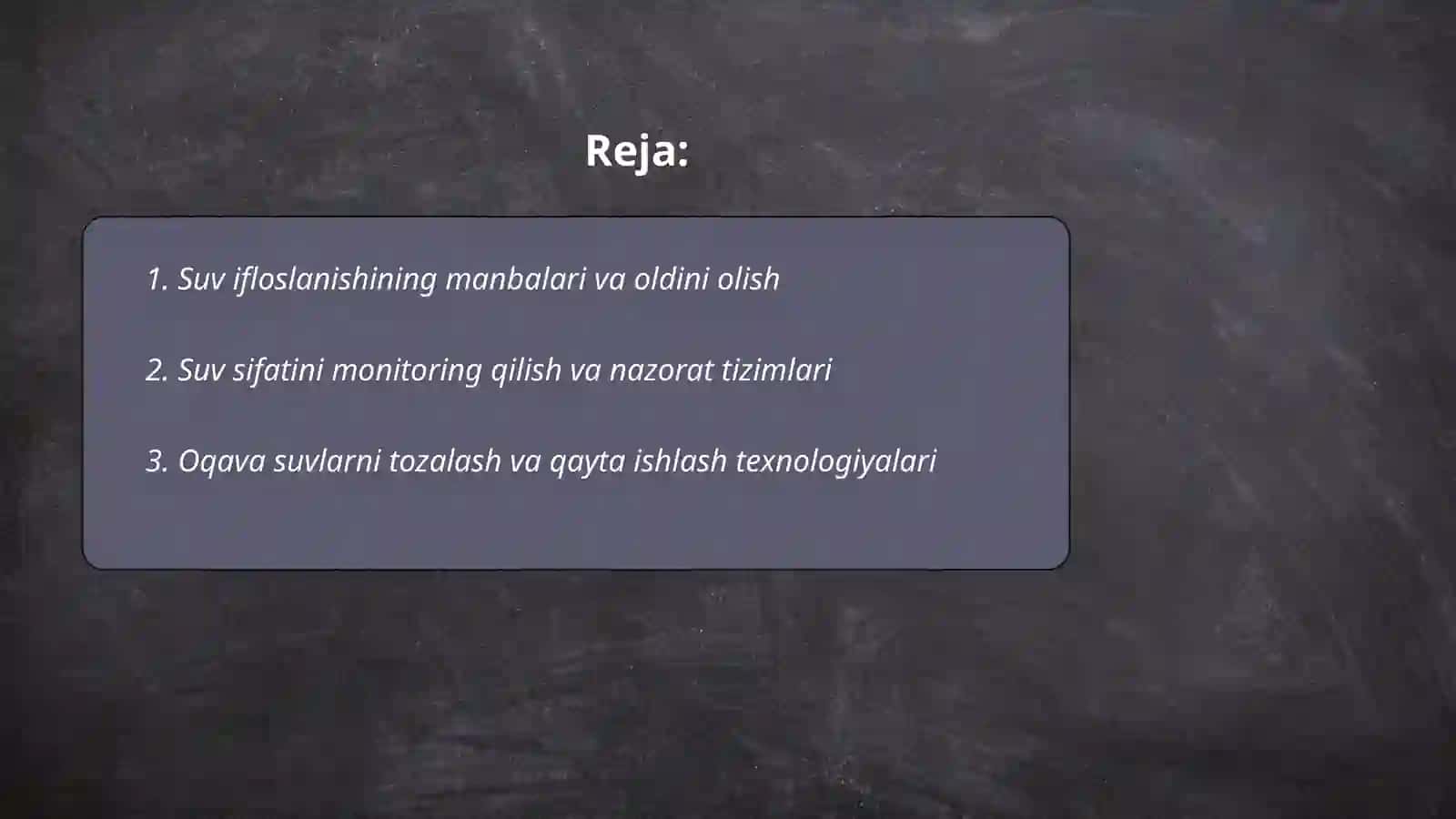 Suv Resurslarini Muhofaza Qilish 2