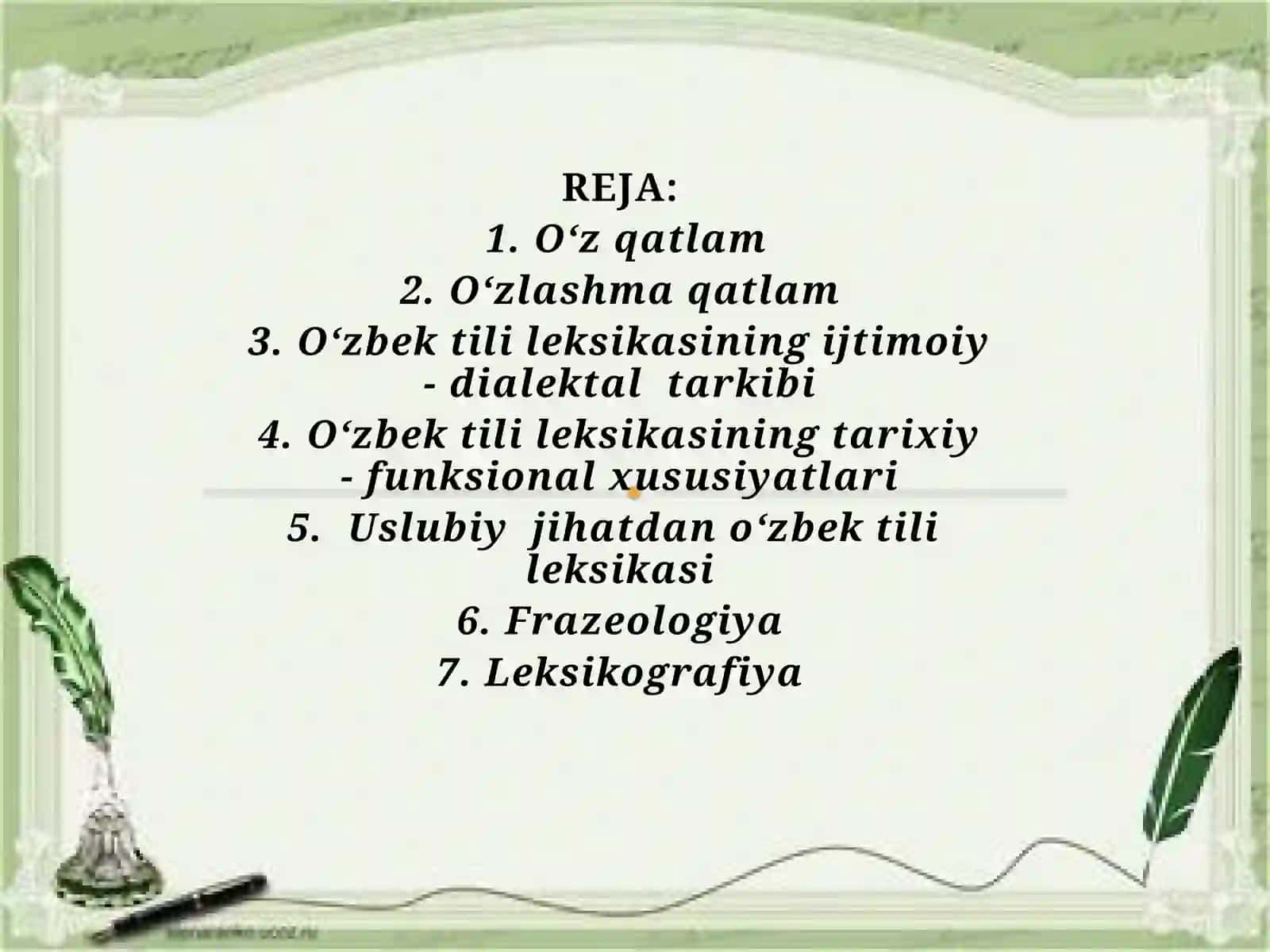 Tilning leksik qatlamlari 2