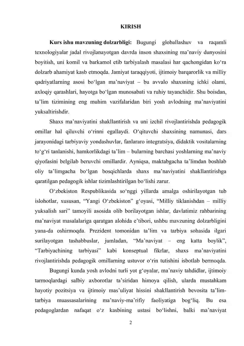 Shaxs ma’naviyatini rivojlantirishning pedagogik omillari 2