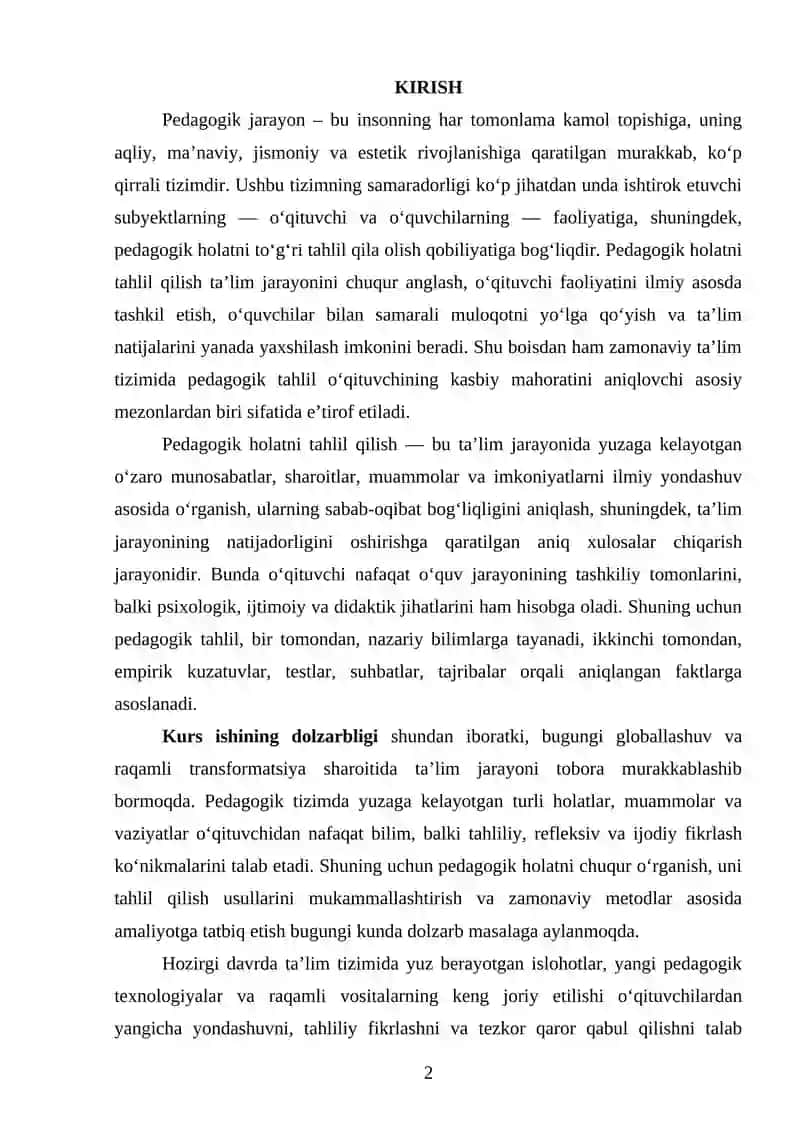 PEDAGOGIK HOLATNI TAHLIL QILISH USULLARI 2