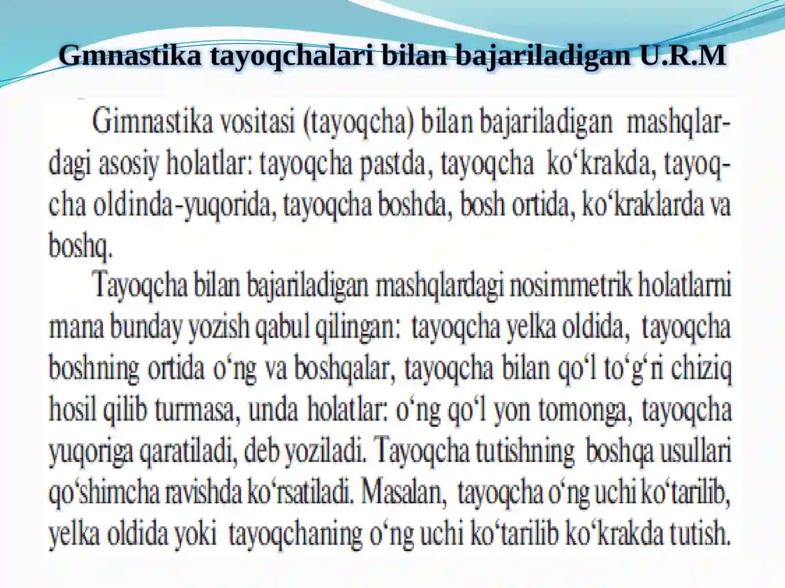 JISMONIY MA’DANIYAT YO’NALISHI 2