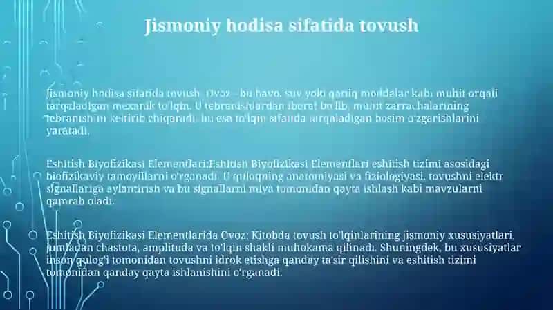 Eshitish Biyofizikasi Elementlari 2