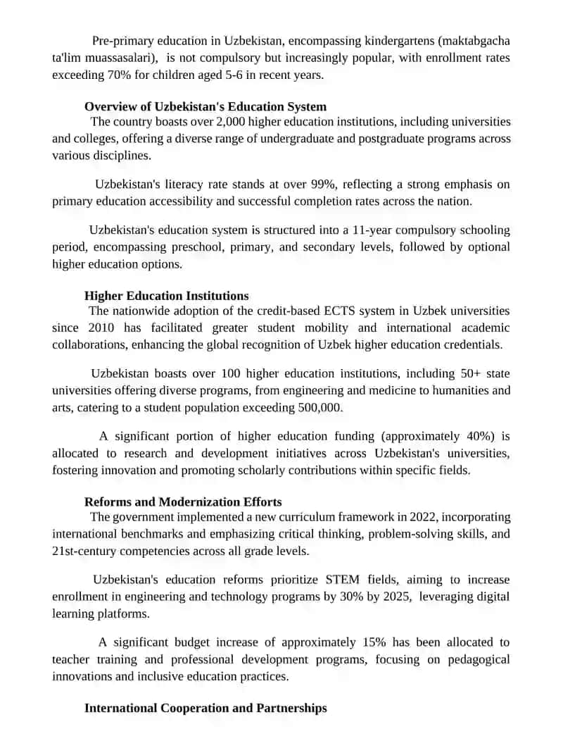 Education system in Uzbekistan 2