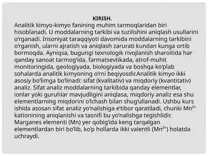 Mn2+kationining analitik kimyosi 2