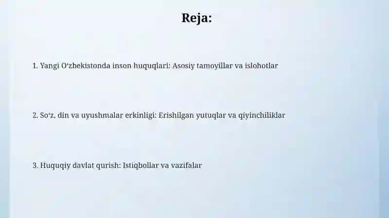 Yangi Ozbekistonda inson huquqlari 2