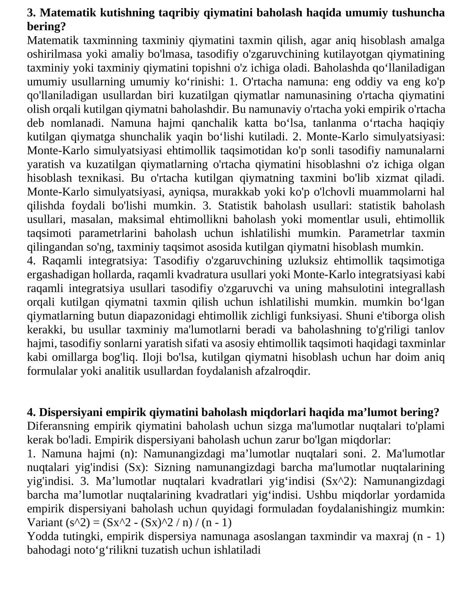O'lchov va xato tushunchalari, xato turlari 2