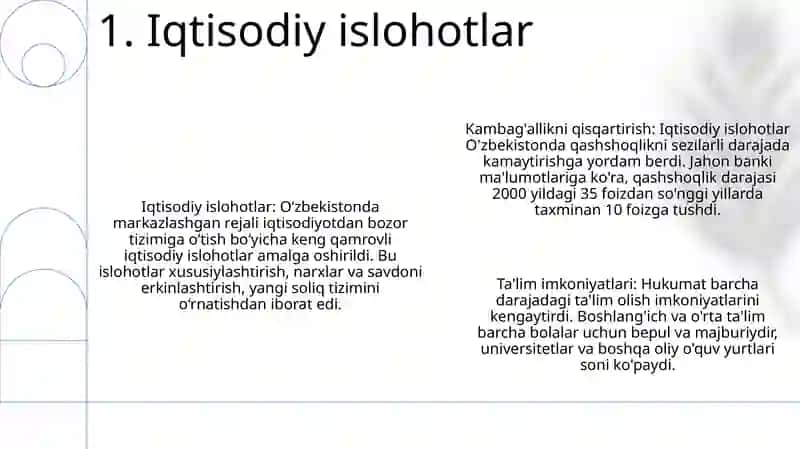 O'Zbekistonda Ijtimoiy O'Zgarishlar 2