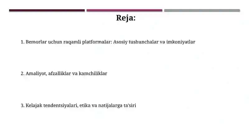 Bemorlar uchun raqamli platformalar 2