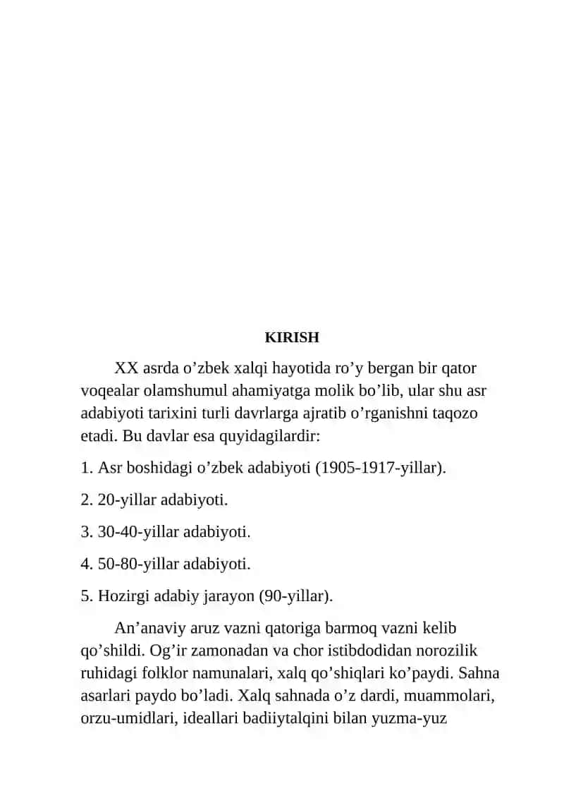 XX ASR BOSHLARIDA TAQRIZ JANRI 2