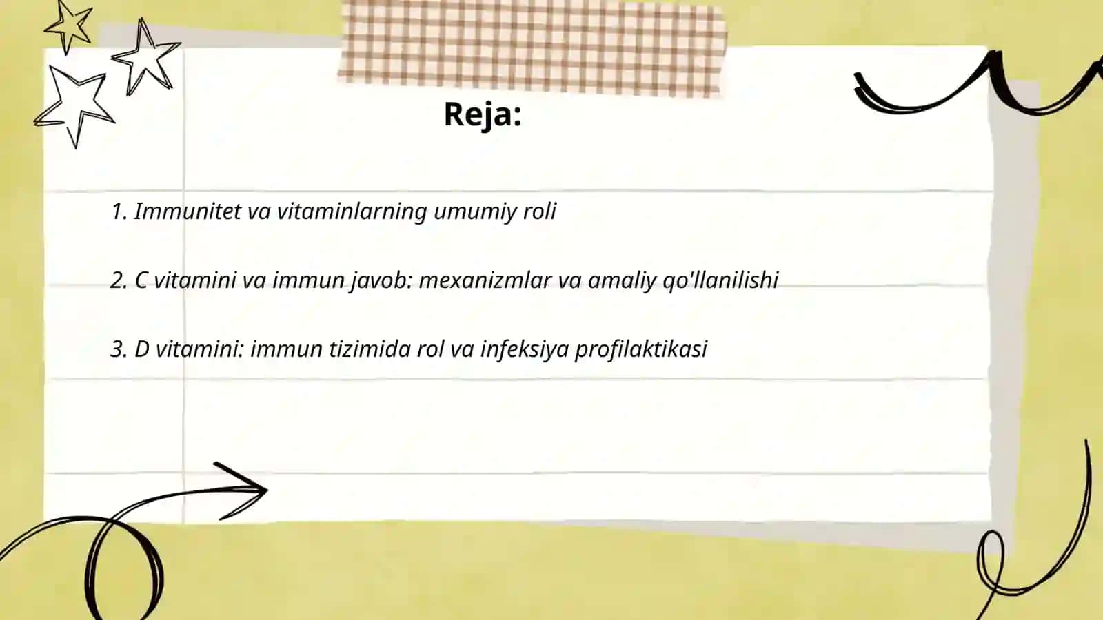 Immunitetga tasir etuvchi vositalar. Vitaminlar 2