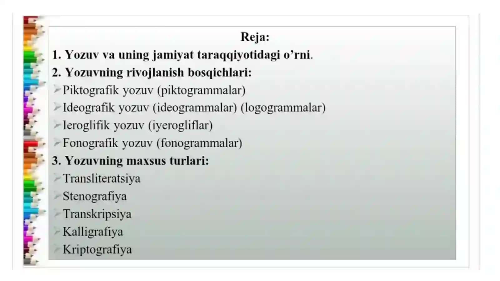 YOZUV VA UNING RIVOJLANINISH BOSQICHLARI 2