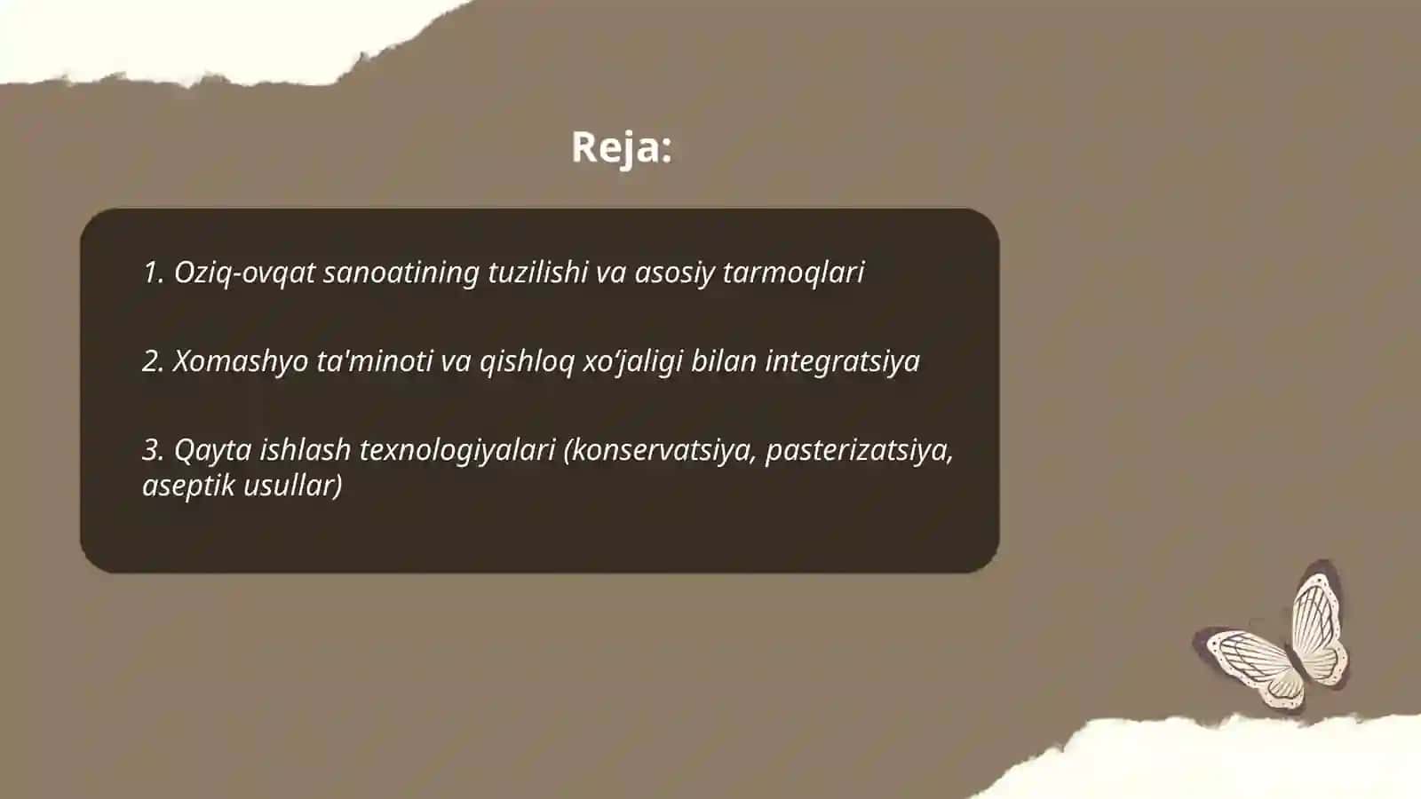 Oziq ovqat sanoati 2