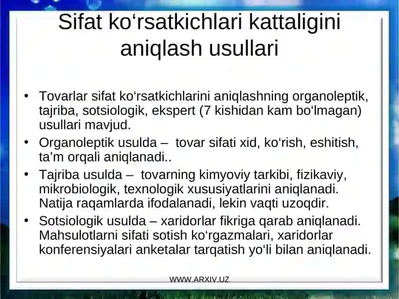 MAHSULOTLAR NOMENKLATURASI VA ASSORTIMENTI TAHLILI 2