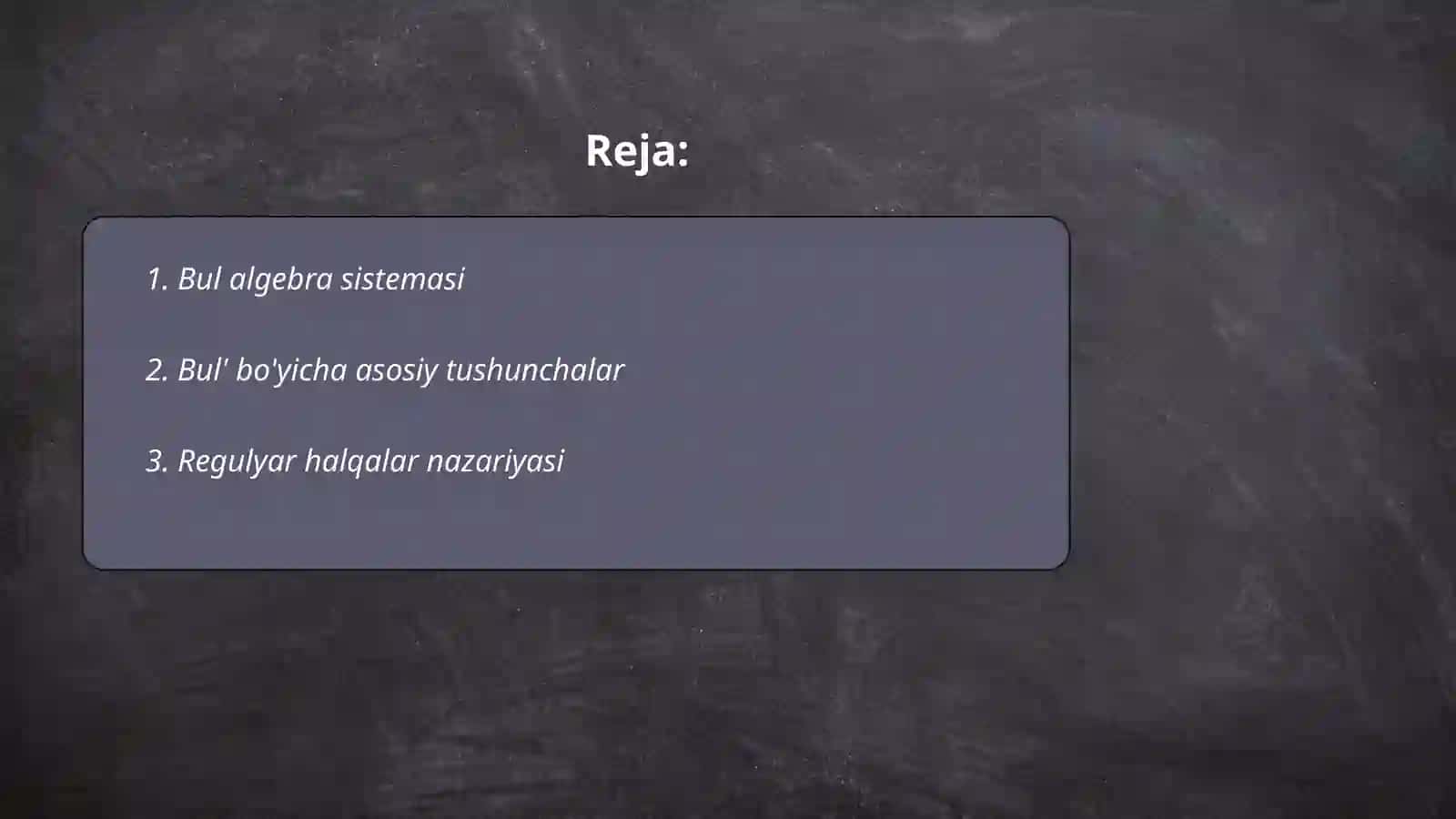 Bul va regulyar halqalar 2