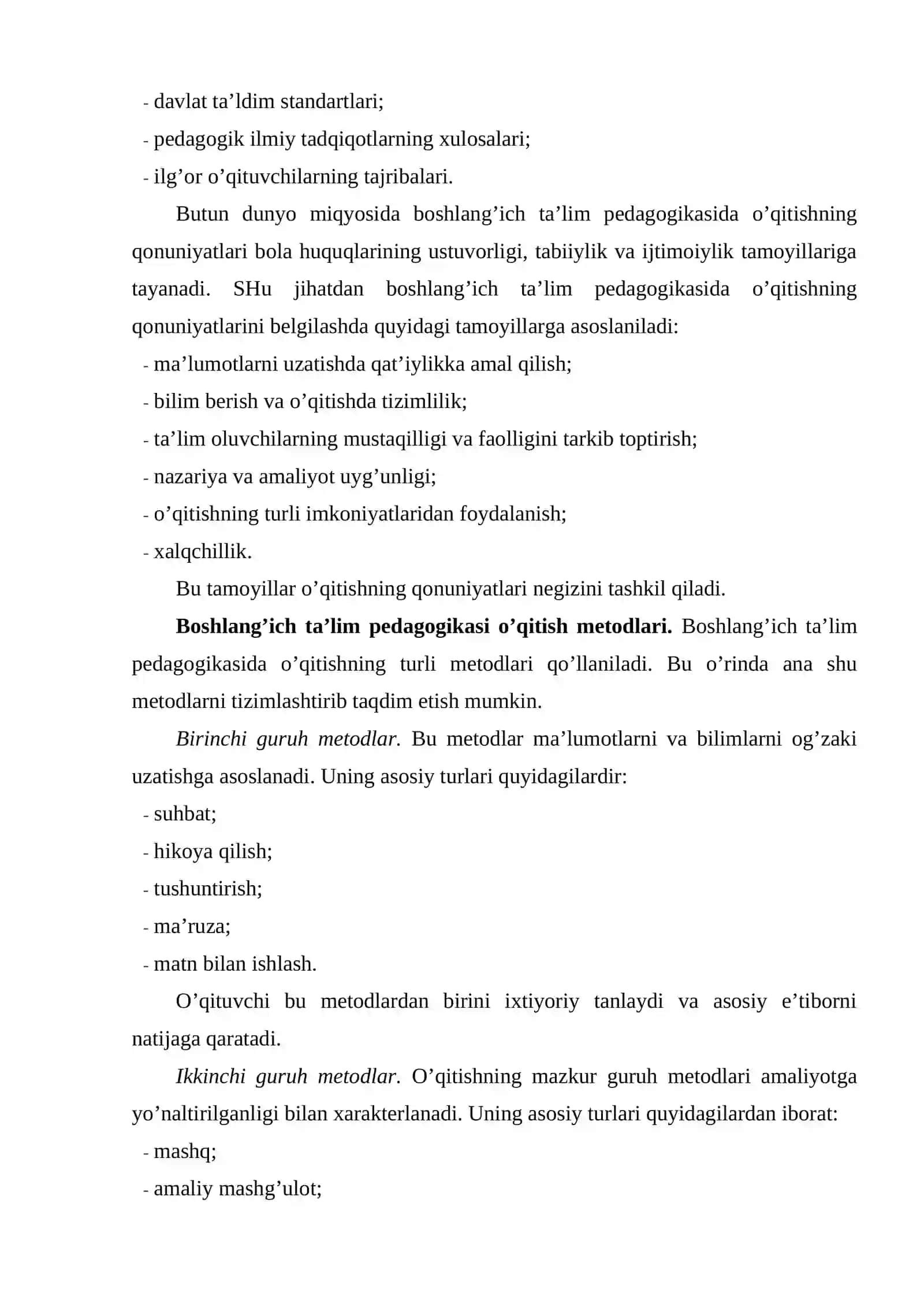Boshlang’ich ta’lim pedagogikasida o’qitish asoslari 2