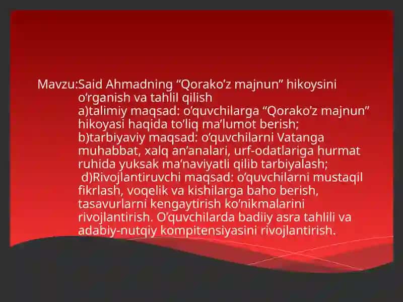 DARS ISHLANMASI 2