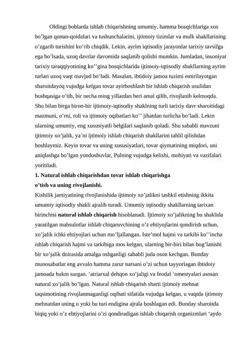 natural va tovar xo'jaligi 2