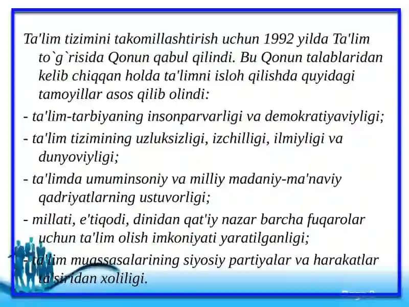 Ta'lim tizimi 2