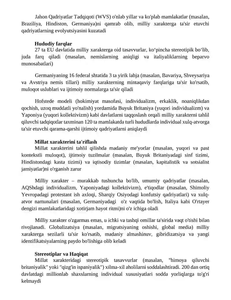 Milliy xarakter haqida tushuncha 2