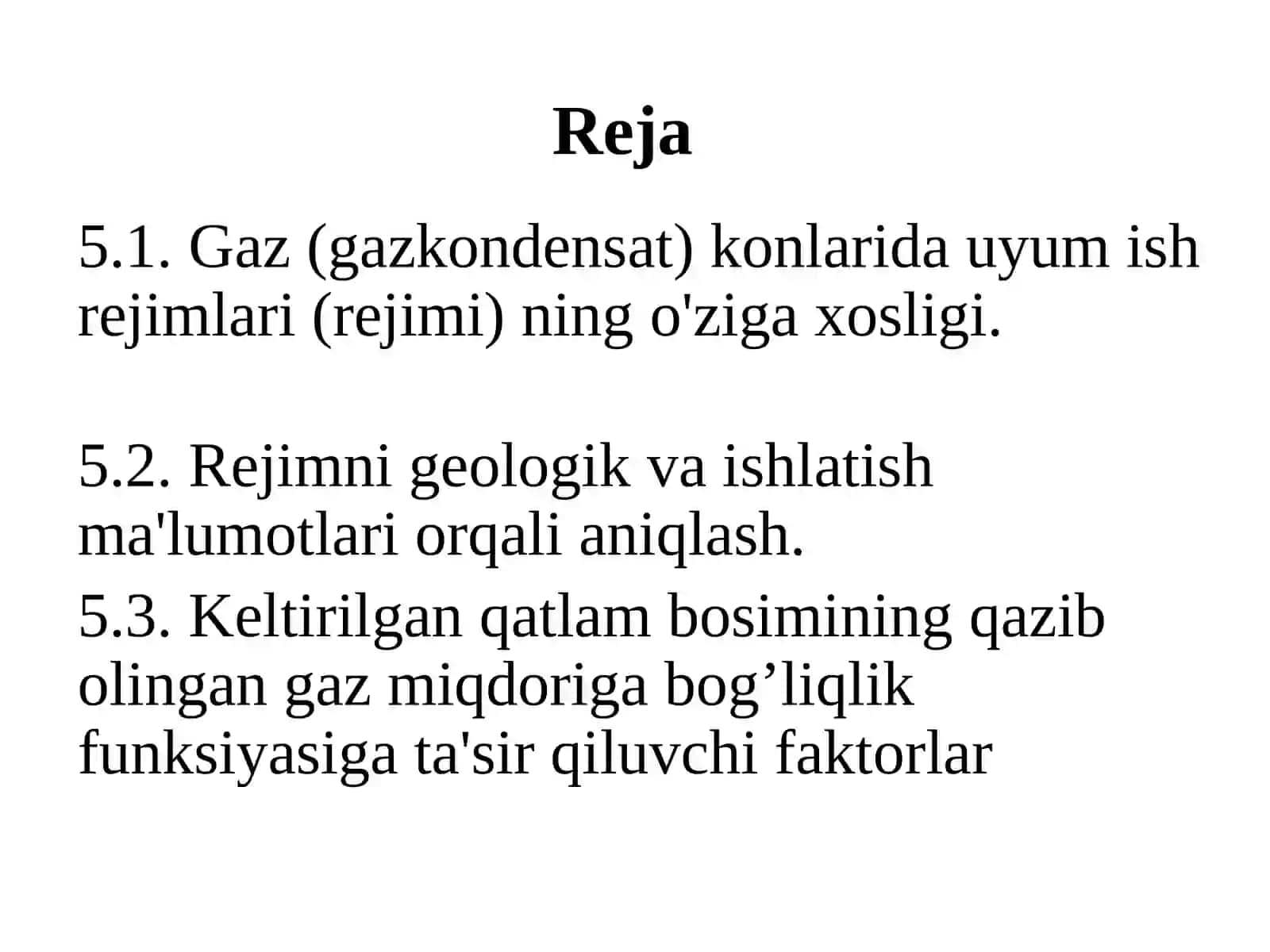 Gaz konlarini ishlatish rejimlari 2