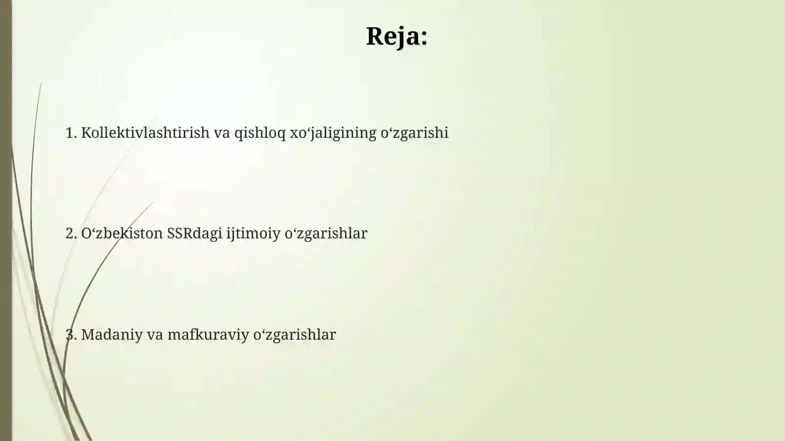Oʻzbekiston SSRdagi ijtimoiy oʻzgarishlar 2