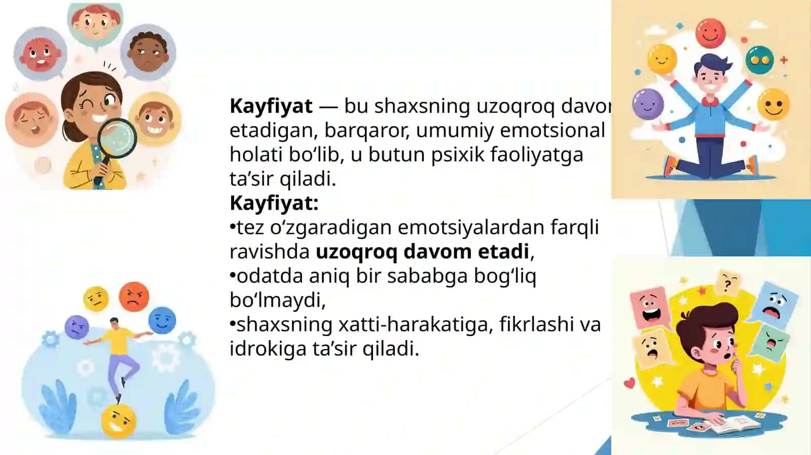 Kayfiyatning umumiy tavsifi va uning tuzulish 2