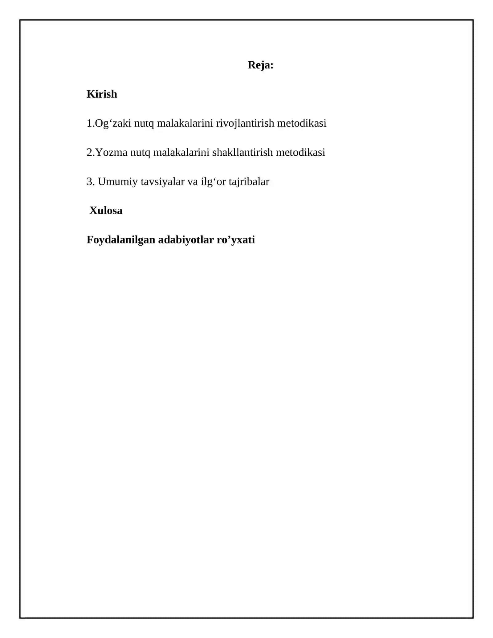 Og‘zaki va yozma nutq malakalarini oshirish metodikasi 2
