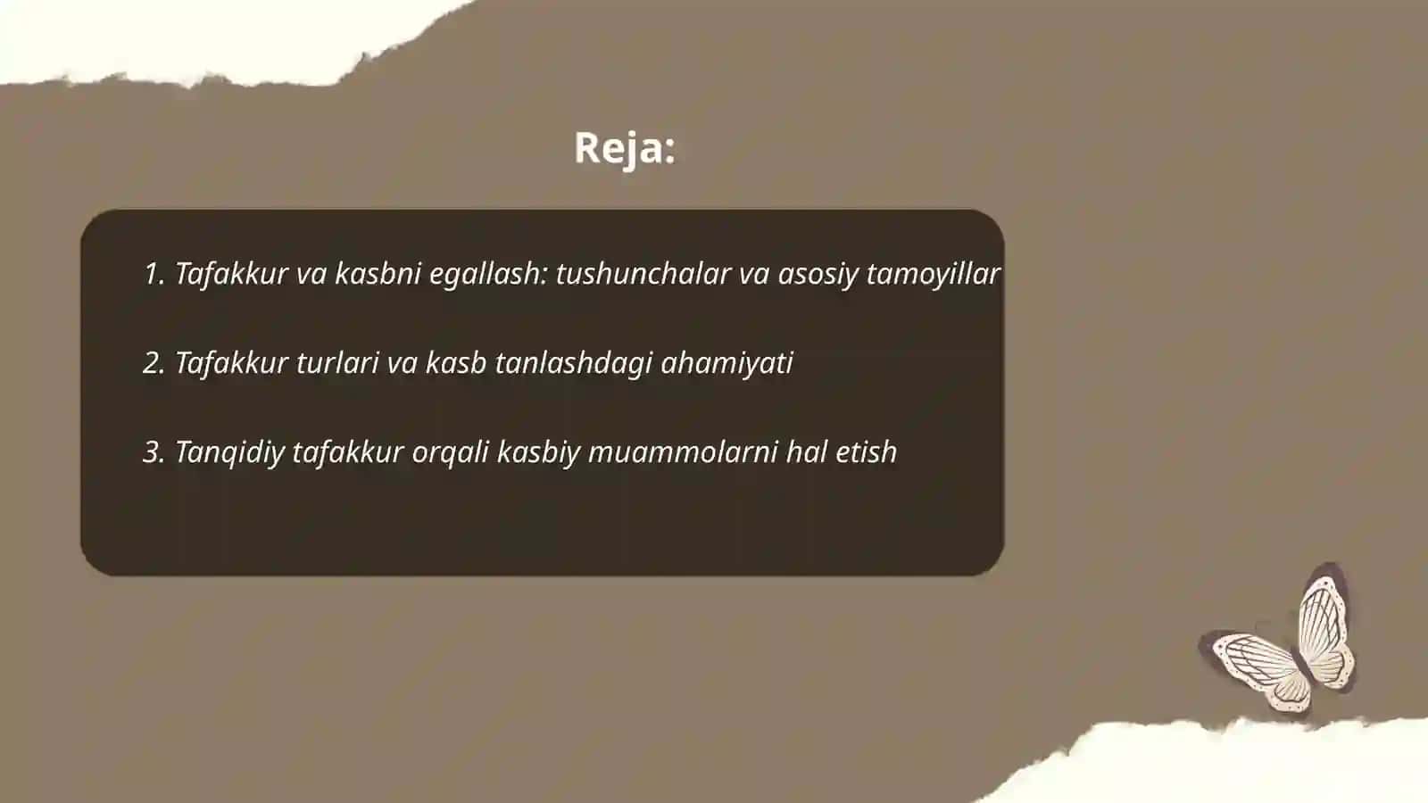 Tafakkur va kasbni egallash 2