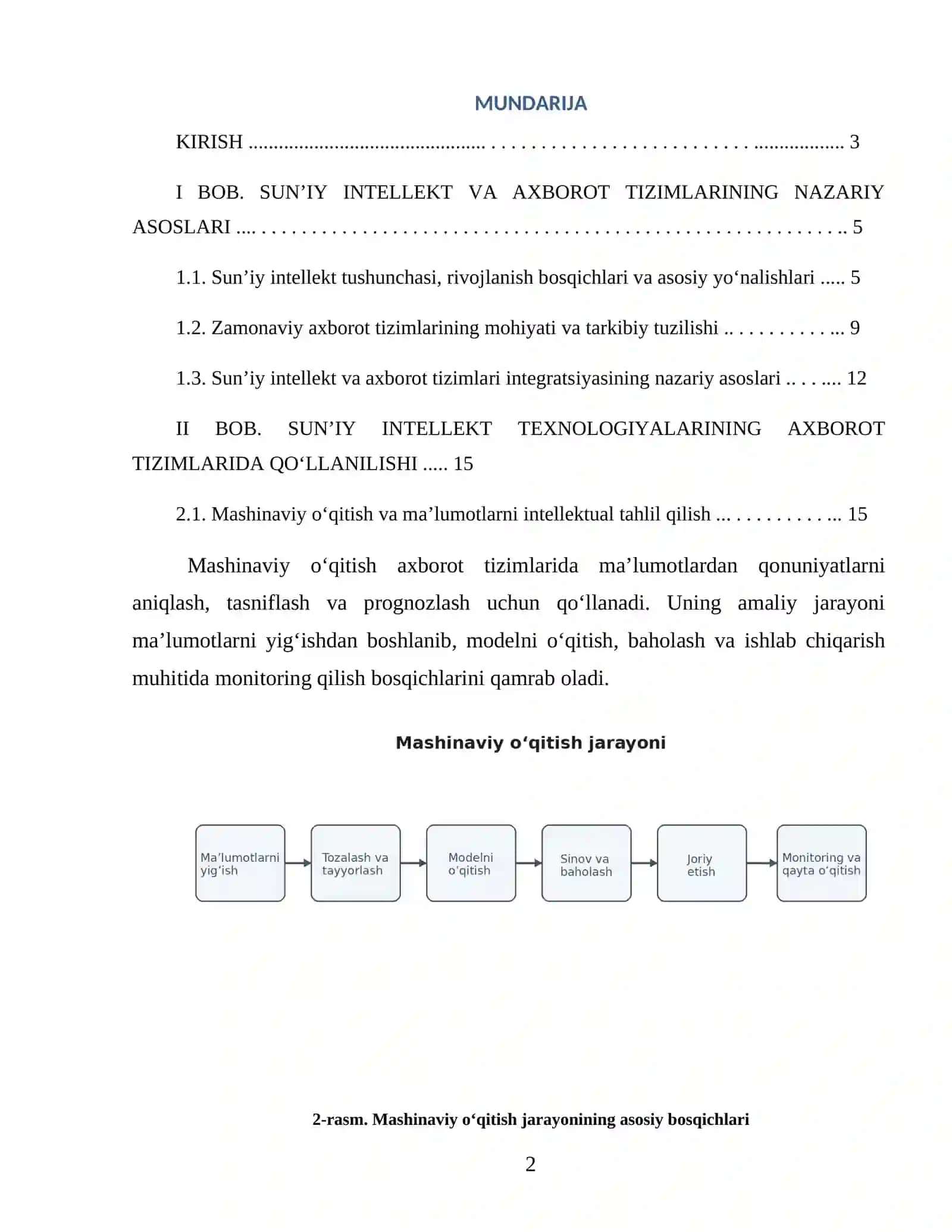 SUN’IY INTELLEKT TEXNOLOGIYALARINING ZAMONAVIY AXBOROT TIZIMLARIDA QO‘LLANILISHI 2