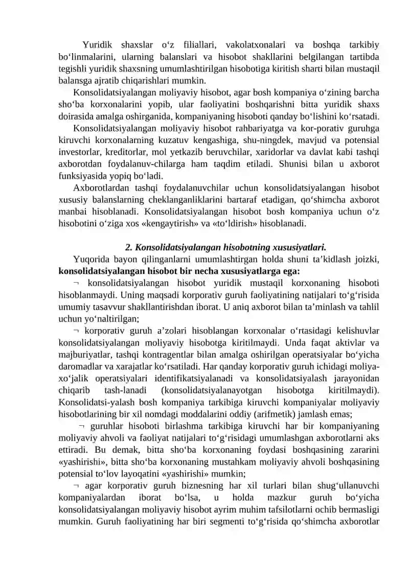 Konsolidatsiyalangan moliyaviy hisobot 2