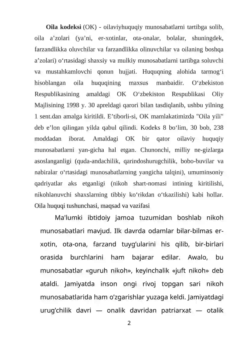 OILA KODEKSI 2