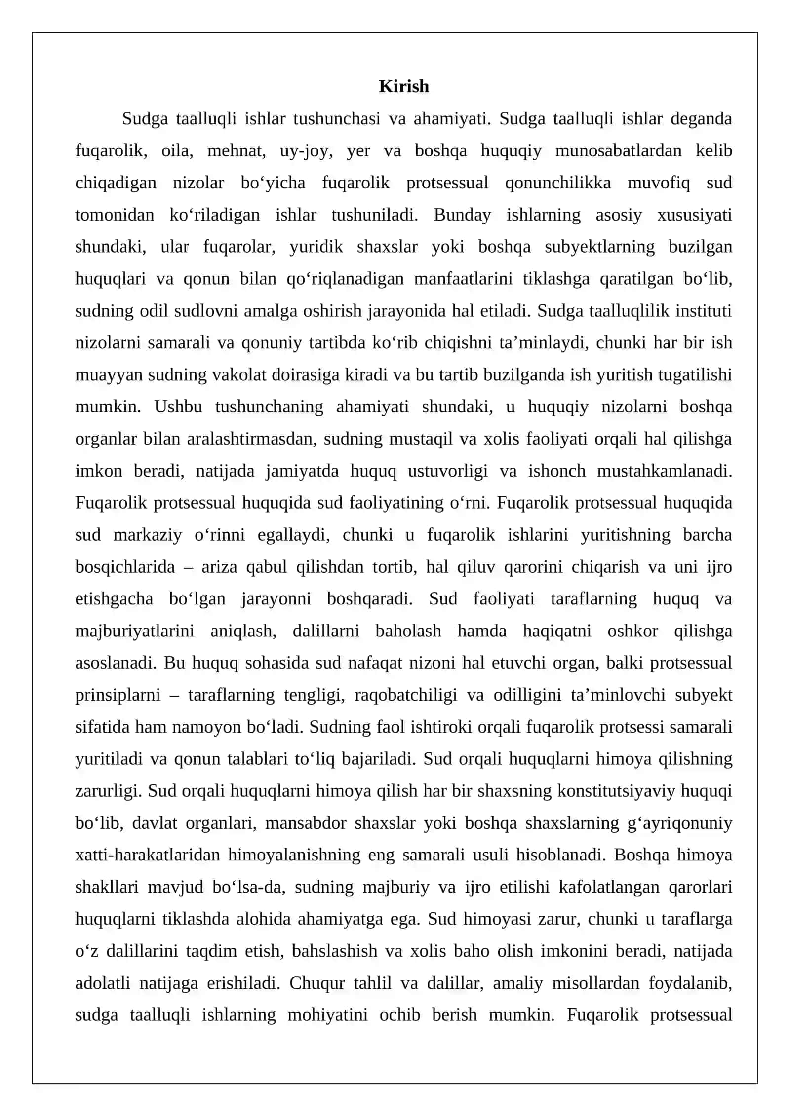 Sudga taalluqli ishlar 2