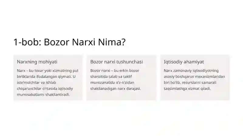 Bozor Narxining Shakllanish Mexanizmi 2